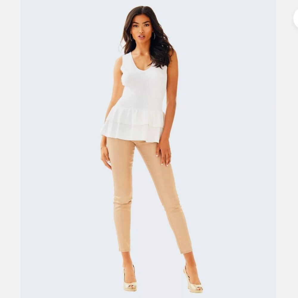 Lilly Pulitzer Worth Skinny Sand Bar Sateen Soft Ankle Pants